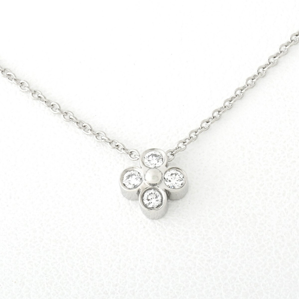 Tiffany Bezel Set Necklace Platinum Diamond